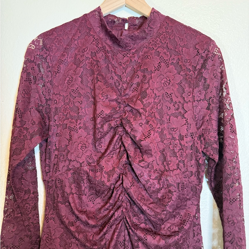 By Anthropologie Mock-Neck Fitted Lace Dress - Picture 3 of 7